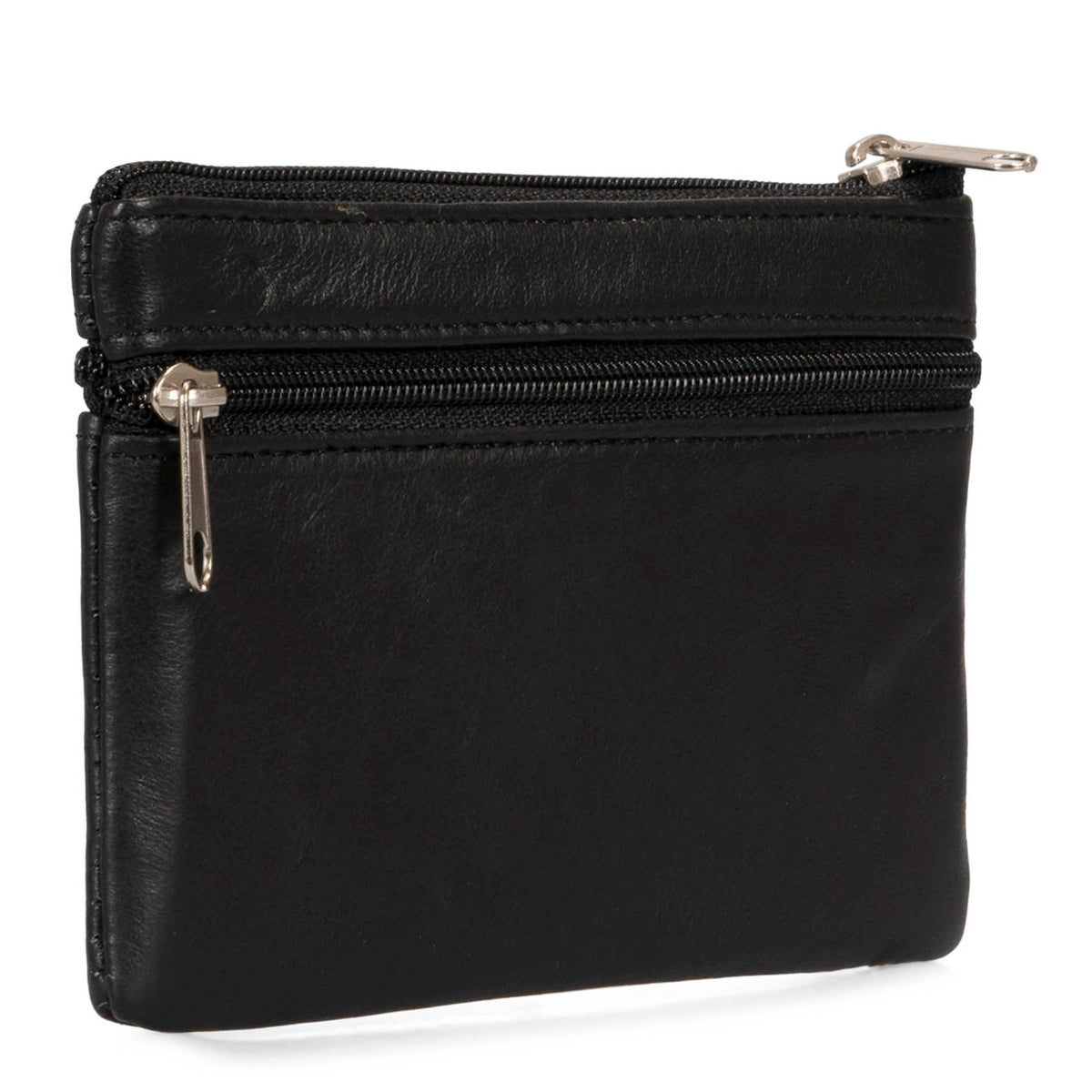 Basics Large Leather Front Zip Coin Case
